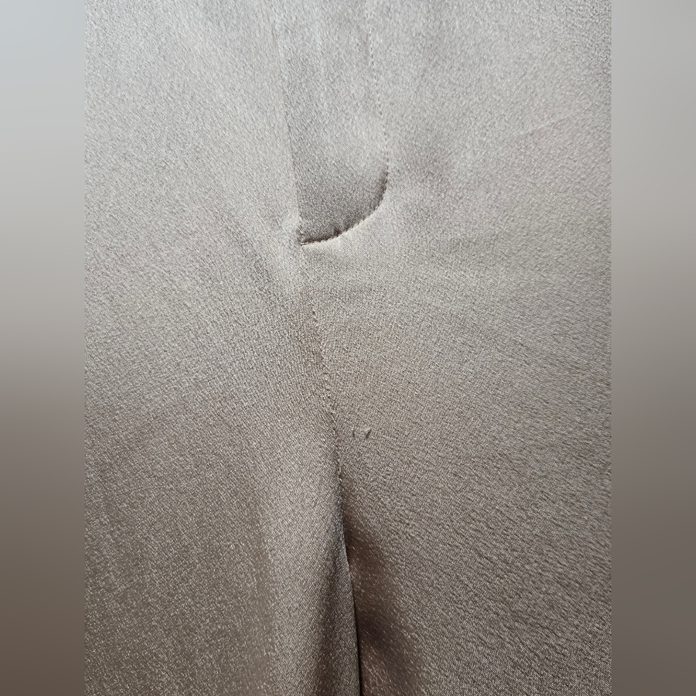 L'AGENCE Aubrie Mid Rise Wide Leg Satin Pant Latte Size 12 - Picture 11 of 16